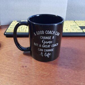 NEW ! Coach Gift Mug "A Great Coach Can Change Life " Black White